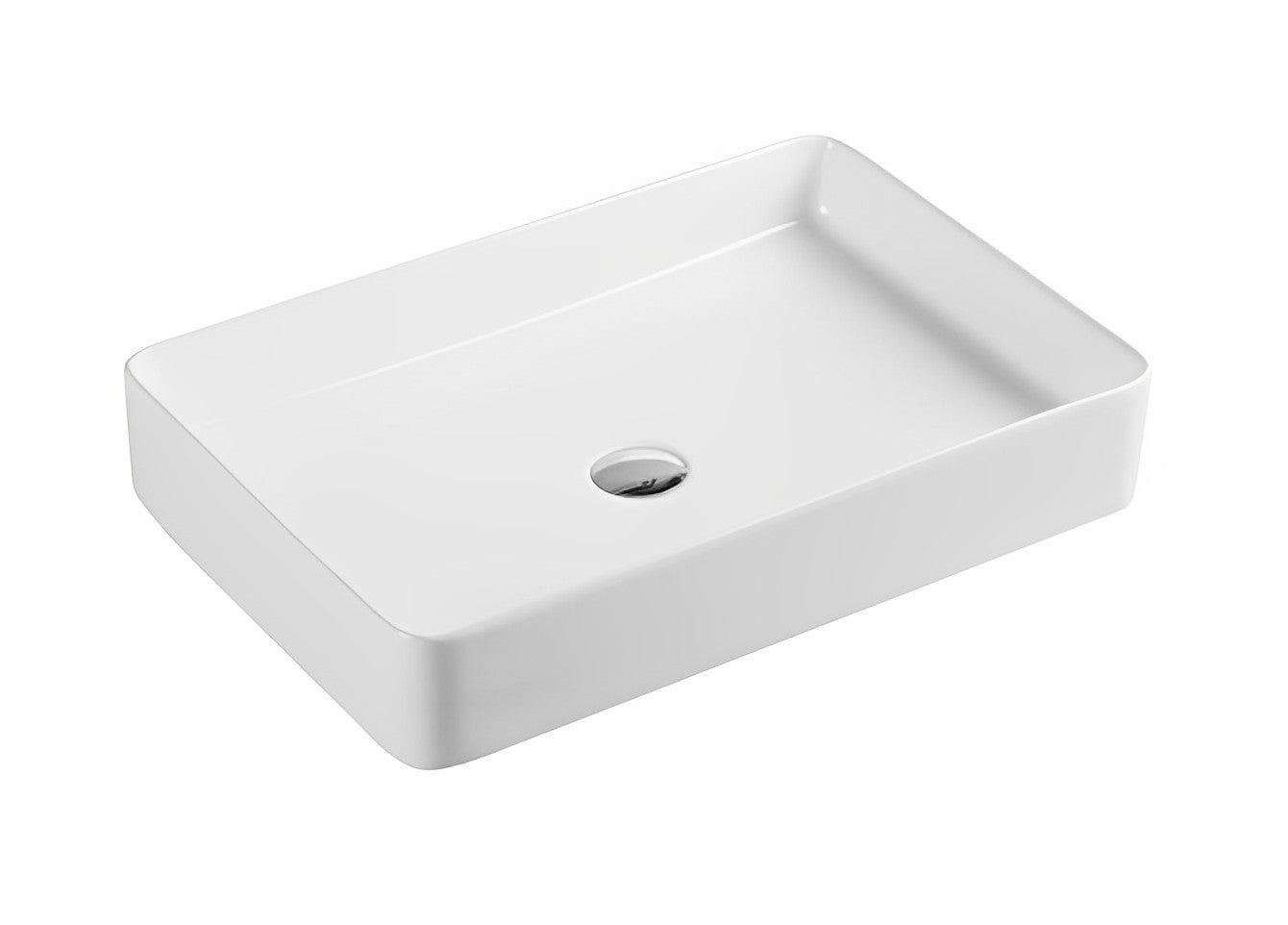 POSEIDON FINE CERAMIC BASIN ULTRA SLIM GLOSS WHITE 605MM