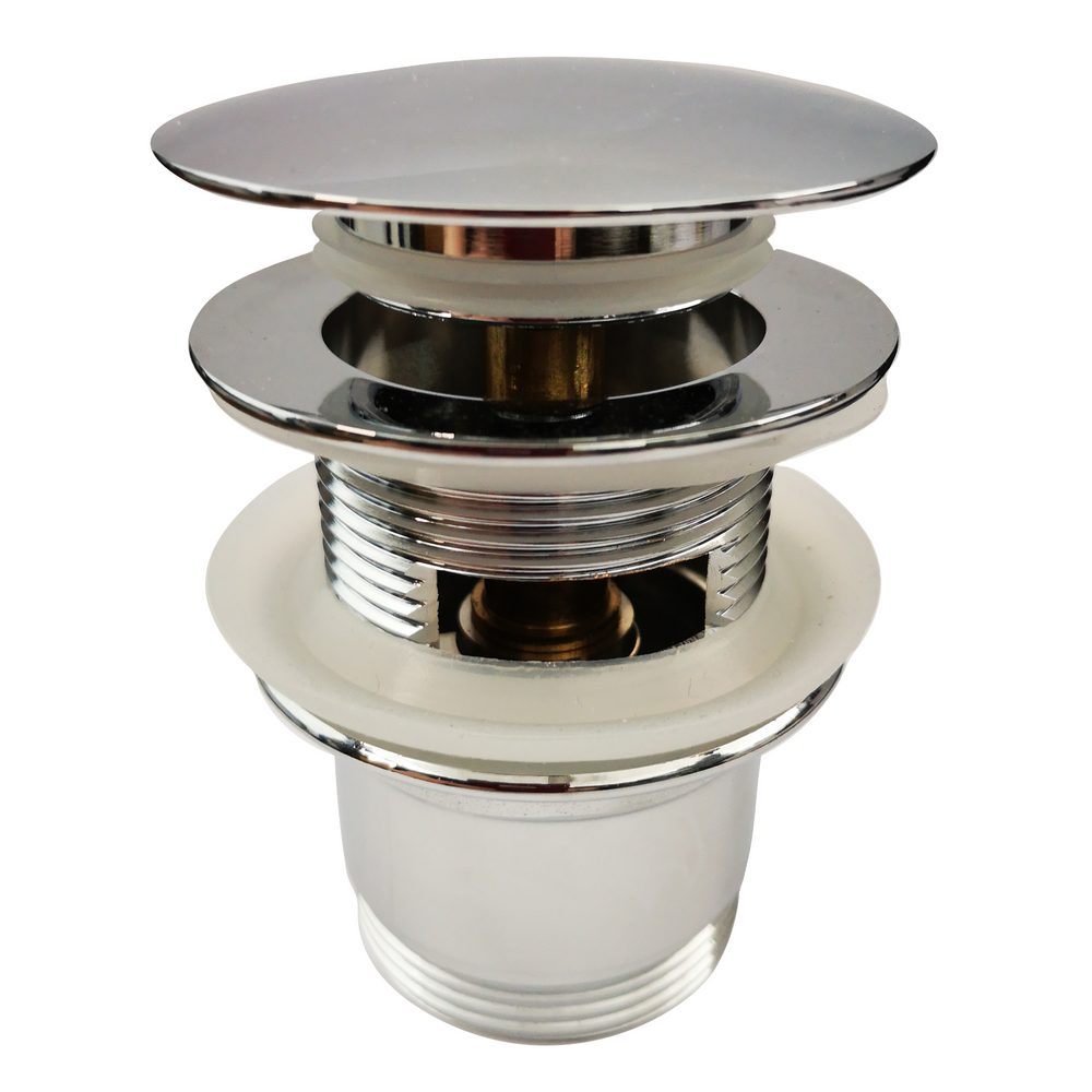 POSEIDON BATHTUB POP-UP WASTE OVERFLOW BRASS CHROME 40MM