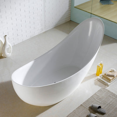 POSEIDON POSH FREE STANDING BATHTUB GLOSS WHITE WITH OVERFLOW (AVAILABLE IN 1500MM AND 1680MM)
