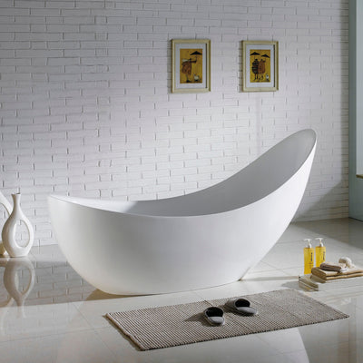 POSEIDON POSH FREESTANDING BATHTUB MATTE WHITE NON-OVERFLOW 1500MM