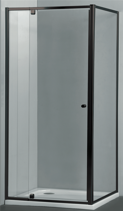 COVEY SEMI-FRAMELESS PIVOTAL DOOR SHOWER SCREEN BLACK