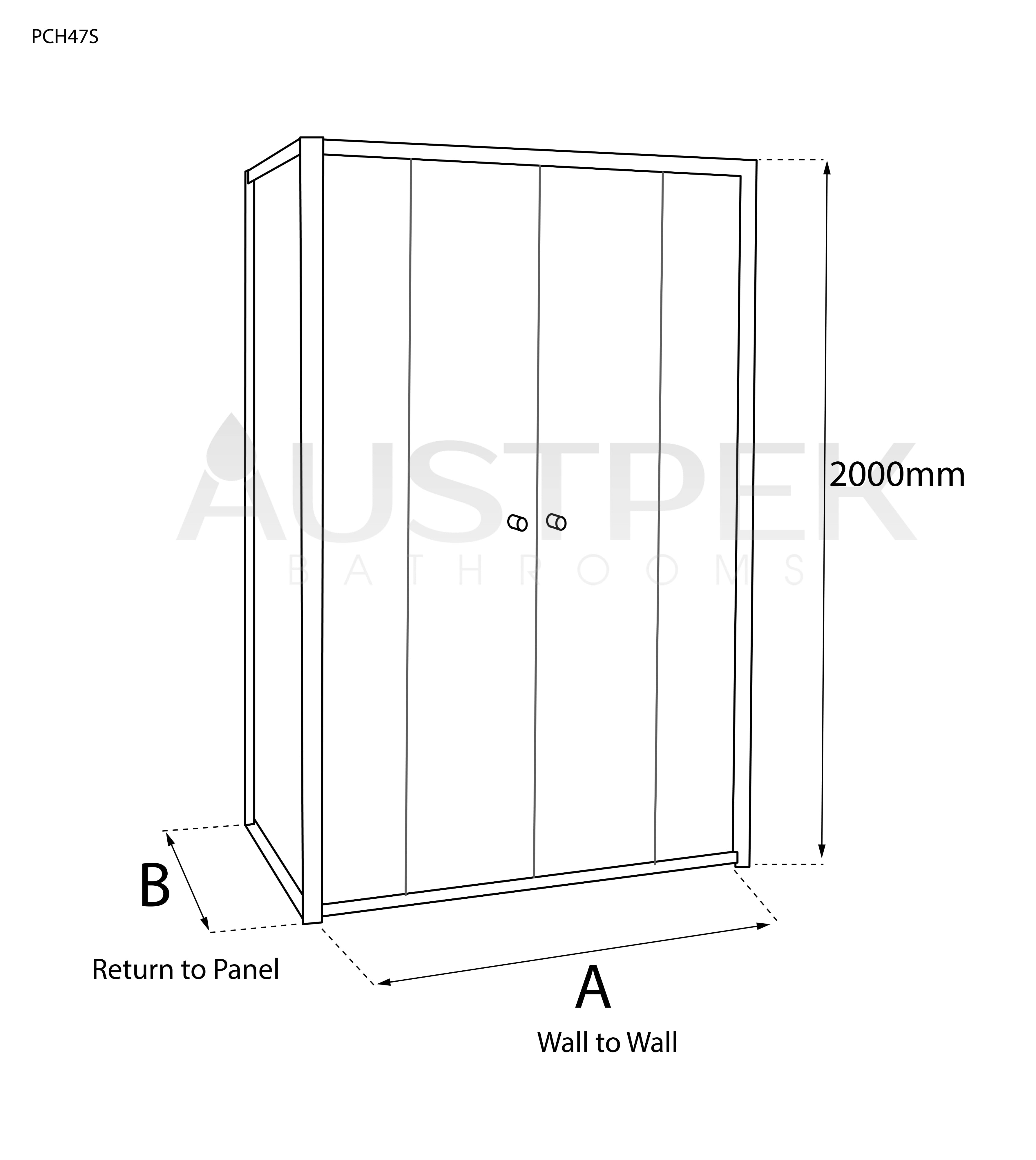 COVEY SQUARE SEMIFRAMELESS DOUBLE SLIDING DOOR BLACK