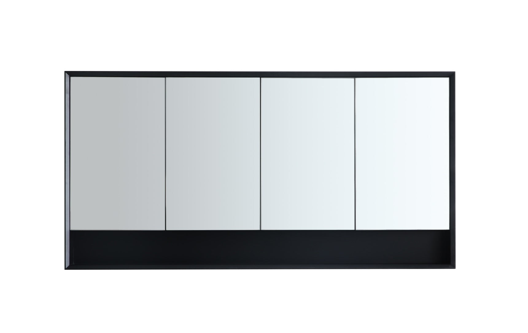 POSEIDON PETRA MATTE BLACK SHAVING CABINET 1500X750MM