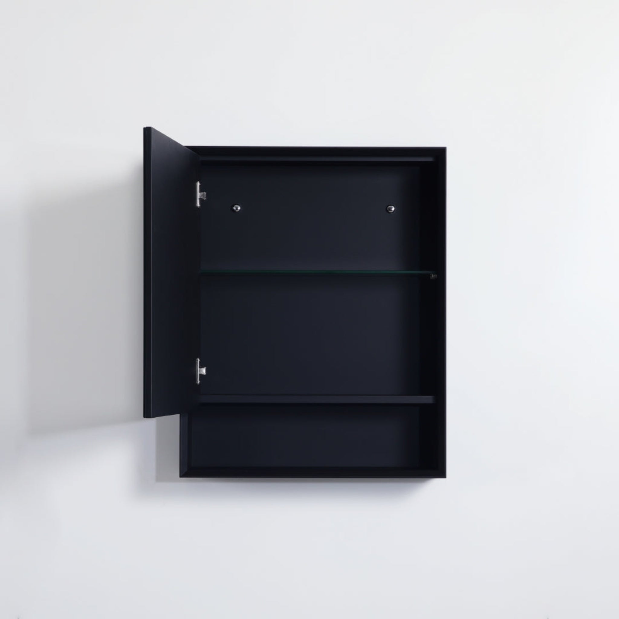 POSEIDON PETRA MATTE BLACK SHAVING CABINET 600X750MM