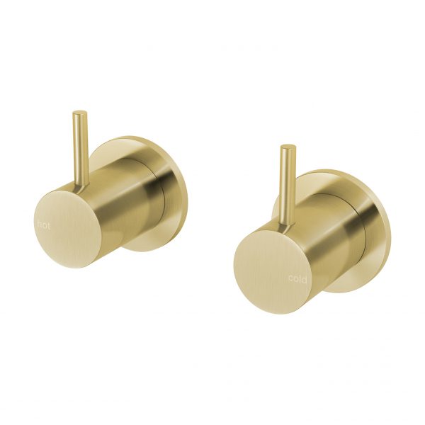 PHOENIX VIVID SLIMLINE WALL TOP ASSEMBLIES EXTENDED SPINDLES 15MM BRUSHED GOLD