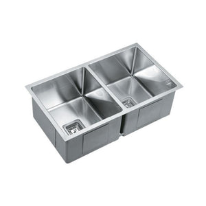 POSEIDON HANDMADE DOUBLE BOWL TOP / UNDERMOUNT KITCHEN SINK STAINLESS STEEL 1000MM