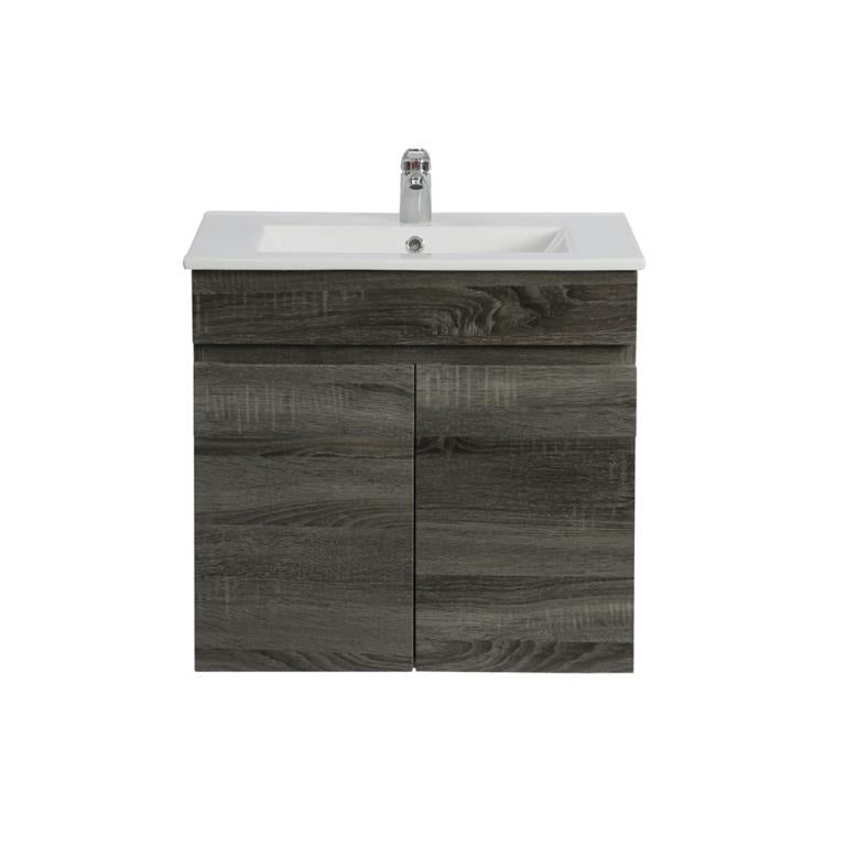 POSEIDON BERGE SPACE SAVING WALL HUNG VANITY DARK GREY 600MM