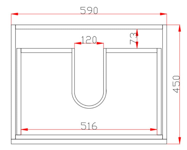 POSEIDON QUBIST DARK OAK 600MM WALL HUNG VANITY