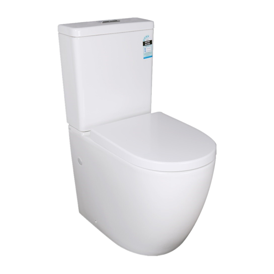 POSEIDON ELVERA BACK TO WALL TOILET SUITE GLOSS WHITE