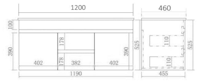 POSEIDON EVIE OAK 1200MM DOUBLE BOWL WALL HUNG VANITY