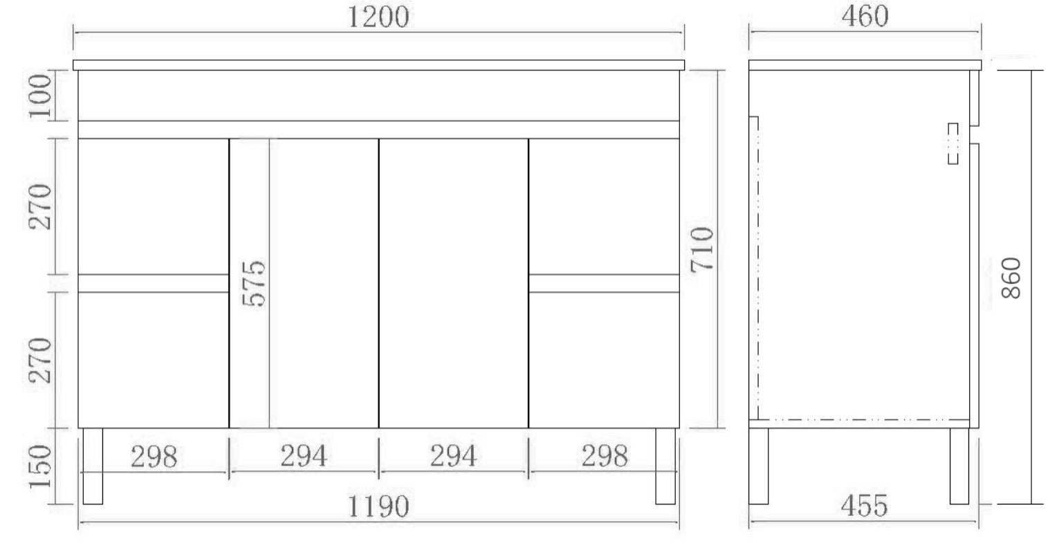 POSEIDON EVIE DARK BROWN 1200MM SINGLE BOWL FLOOR STANDING VANITY