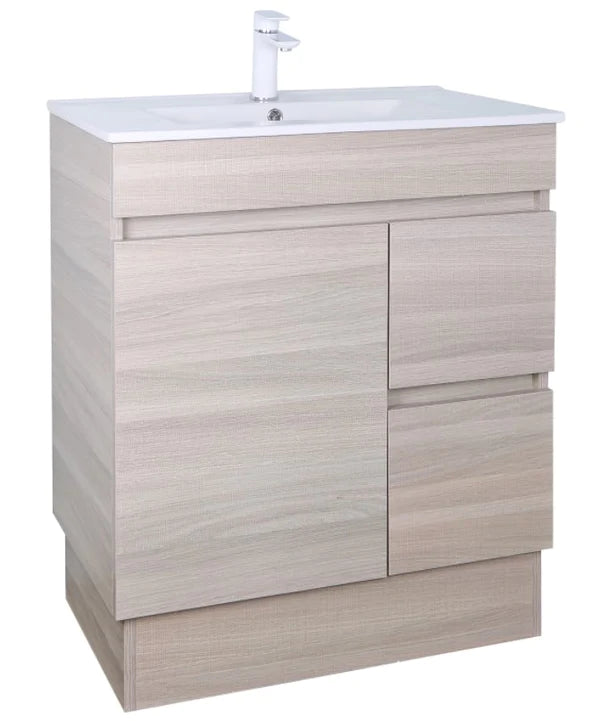 POSEIDON EVIE OAK 750MM SINGLE BOWL FLOOR STANDING VANITY (AVAILABLE IN LEFT HAND DRAWER AND RIGHT HAND DRAWER)