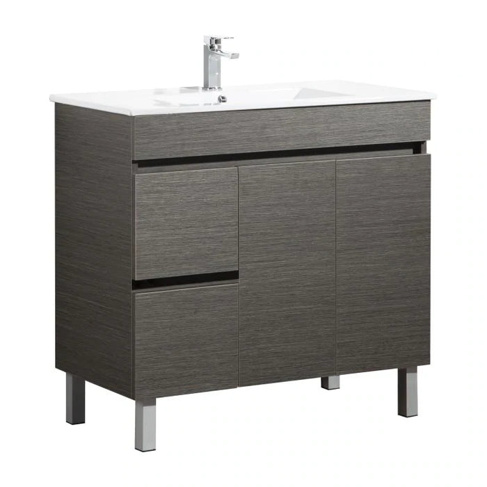 POSEIDON EVIE DARK BROWN 900MM FLOOR STANDING VANITY (AVAILABLE IN LEFT HAND DRAWER AND RIGHT HAND DRAWER)