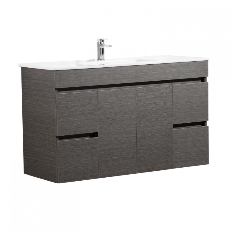 POSEIDON EVIE DARK BROWN 1200MM SINGLE BOWL WALL HUNG VANITY