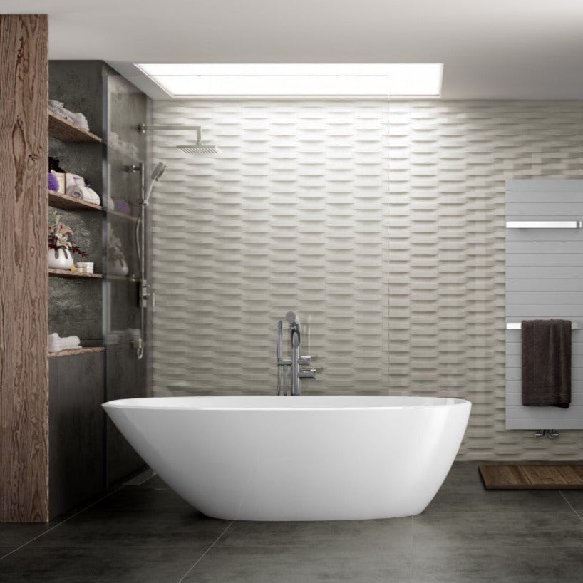 POSEIDON VEDA FREE STANDING BATHTUB MATTE WHITE 1690MM