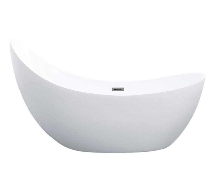 POSEIDON POSH FREE STANDING BATHTUB GLOSS WHITE WITH OVERFLOW (AVAILABLE IN 1500MM AND 1680MM)