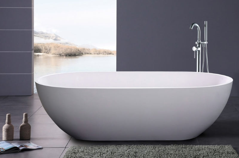 POSEIDON STELLA FREE STANDING BATHTUB GLOSS WHITE (AVAILABLE IN 1500MM AND 1700MM)