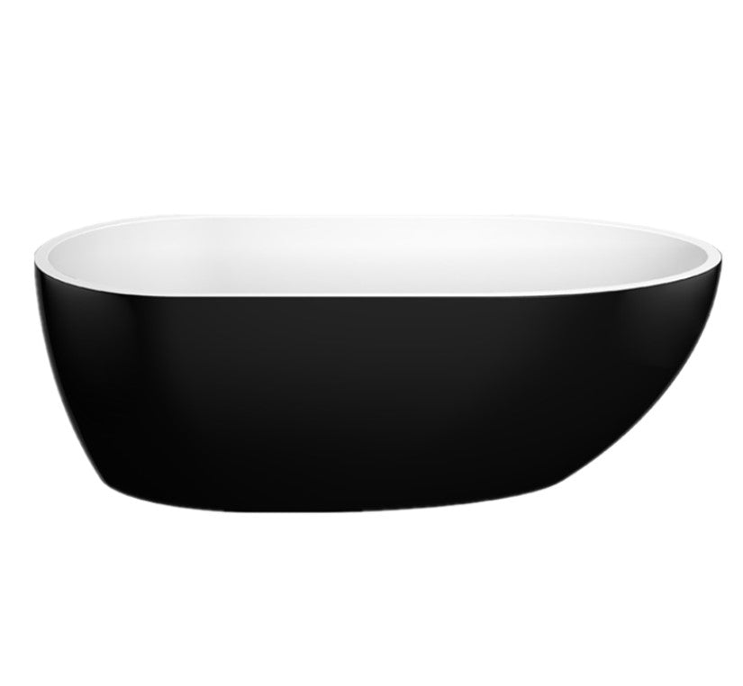 POSEIDON VEDA FREESTANDING BATHTUB GLOSS BLACK AND WHITE 1690MM