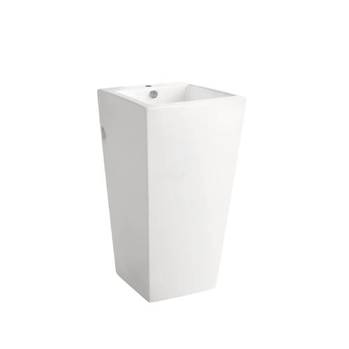 POSEIDON FREESTANDING CERAMIC BASIN WITH OVERLFOW GLOSS WHITE 510MM