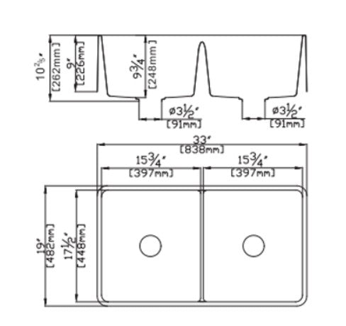 POSEIDON QUARTZ UNDERMOUNT KITCHEN SINK MATTE BLACK 838MM