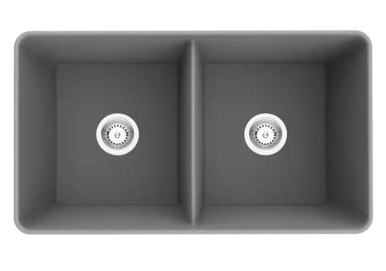 POSEIDON QUARTZ UNDERMOUNT KITCHEN SINK MATTE GREY 838MM