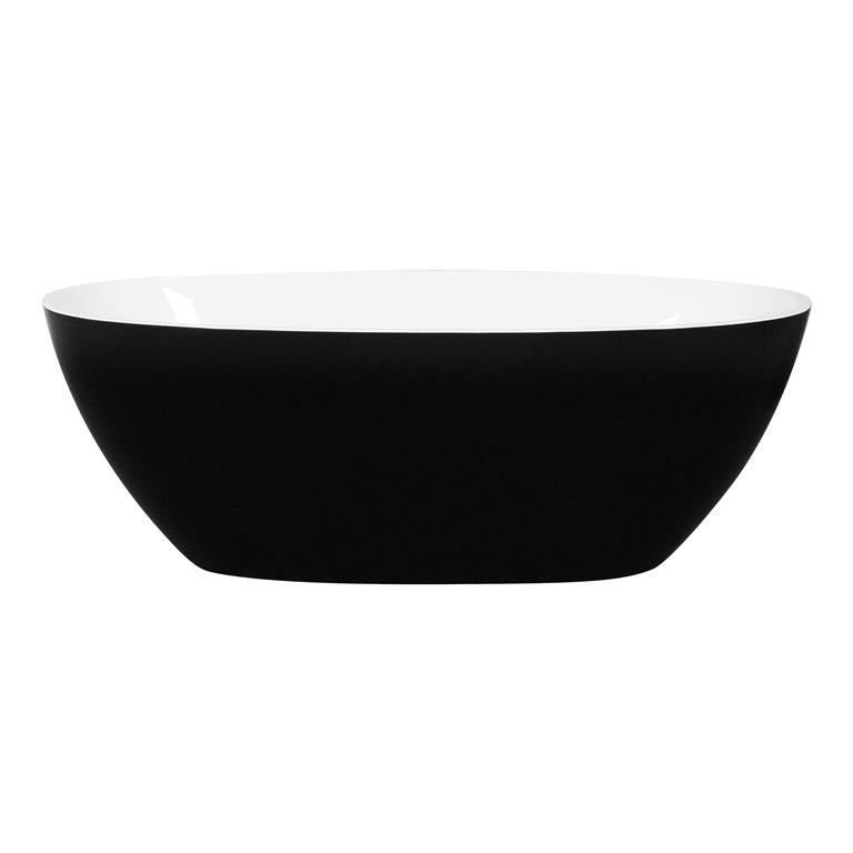 POSEIDON STELLA FREE STANDING BATHTUB MATTE BLACK AND MATTE WHITE 1700MM