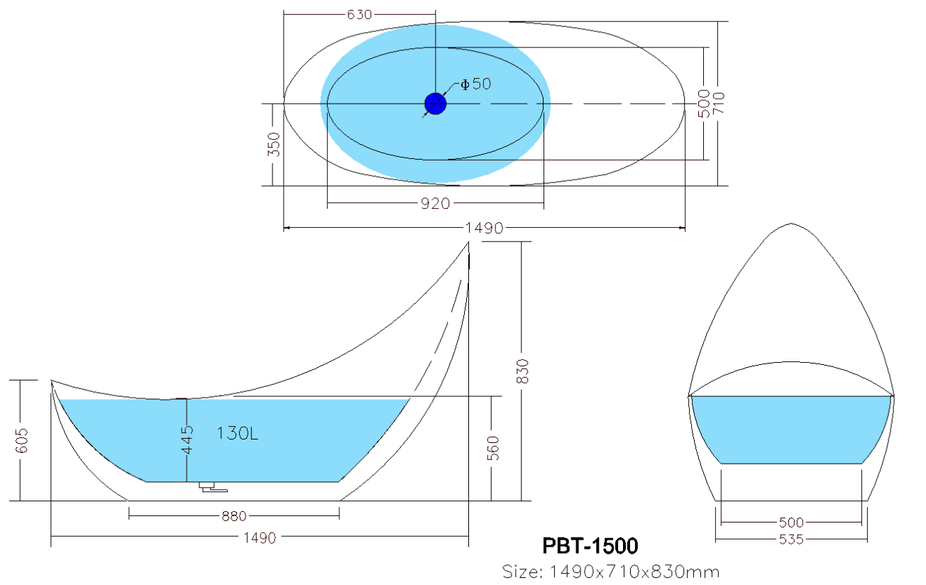 POSEIDON POSH FREE STANDING BATHTUB MATTE WHITE NON-OVERFLOW (AVAILABLE IN 1500MM AND 1685MM)