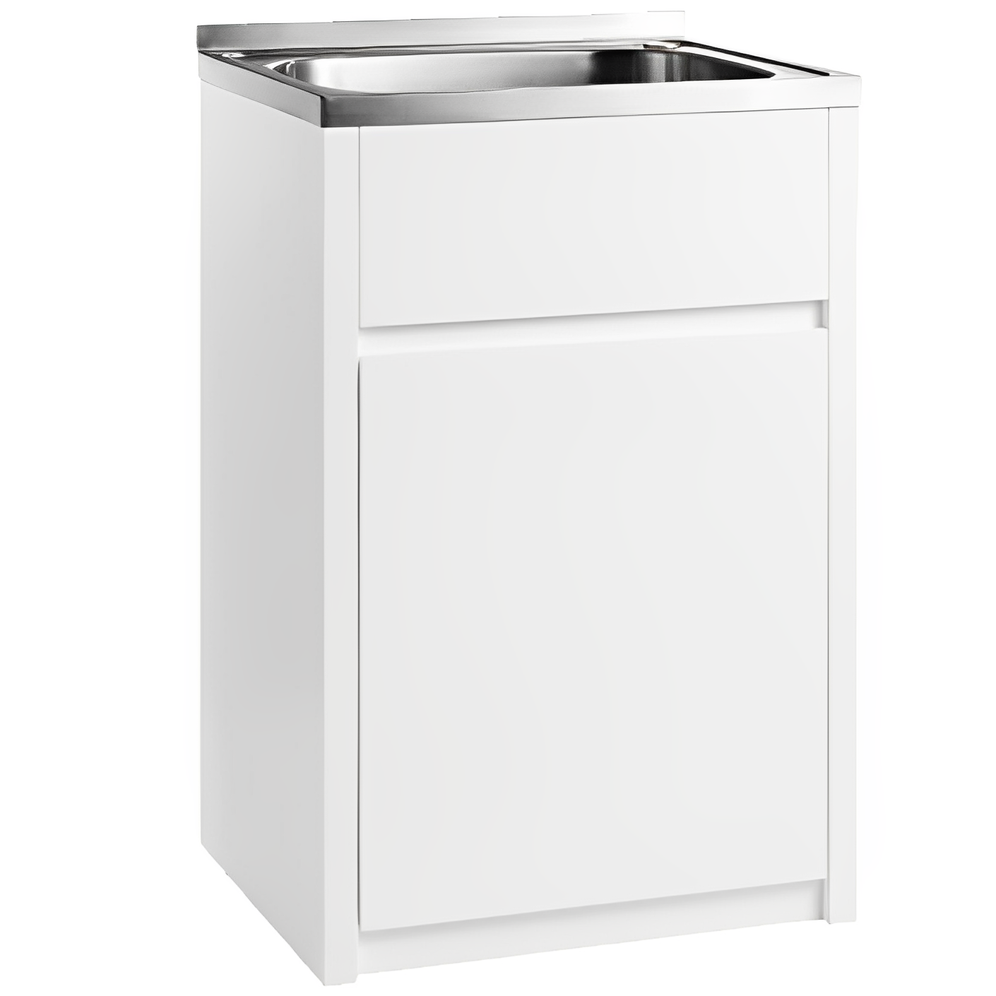 POSEIDON LAUNDRY CABINET AND TUB 600MM WHITE (LEFT HINGE)