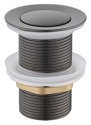 HELLYCAR PUSH PLUG WASTE NON-OVERFLOW BRUSHED GUN METAL 32MM