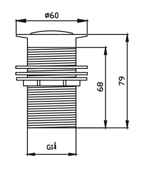 HELLYCAR PUSH PLUG WASTE NON-OVERFLOW CHROME 32MM