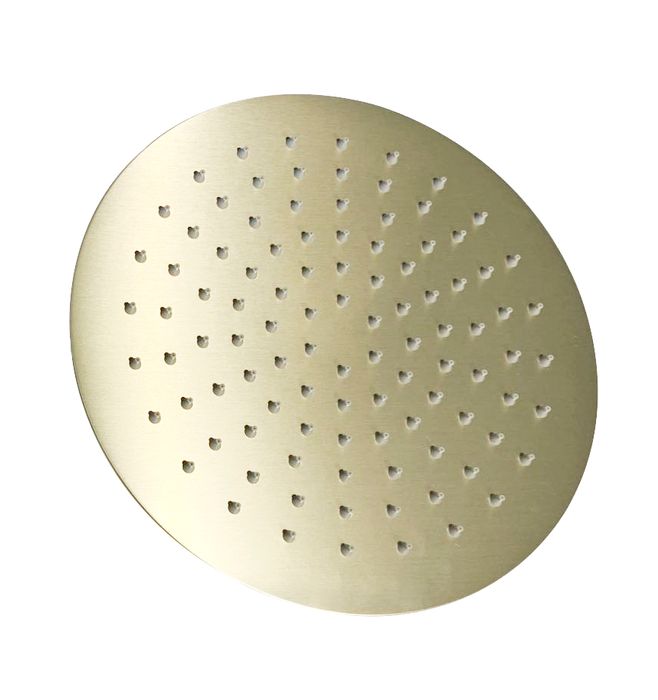 INSPIRE PAVIA STAINLESS SHOWER HEAD ROUND BRUSHED GOLD 250MM