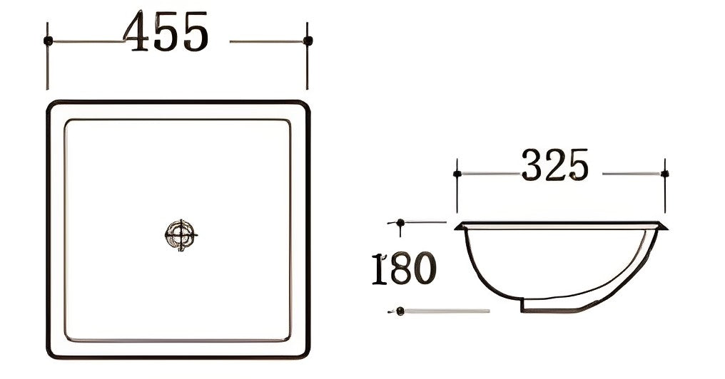 POSEIDON UNDER COUNTER BASIN GLOSS WHITE 455MM