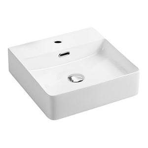 POSEIDON WALL HUNG / ABOVE COUNTER BASIN WITH OVERFLOW GLOSS WHITE 420MM