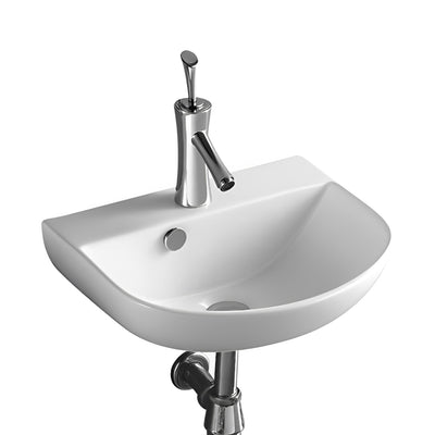 POSEIDON WALL HUNG BASIN GLOSS WHITE 440MM