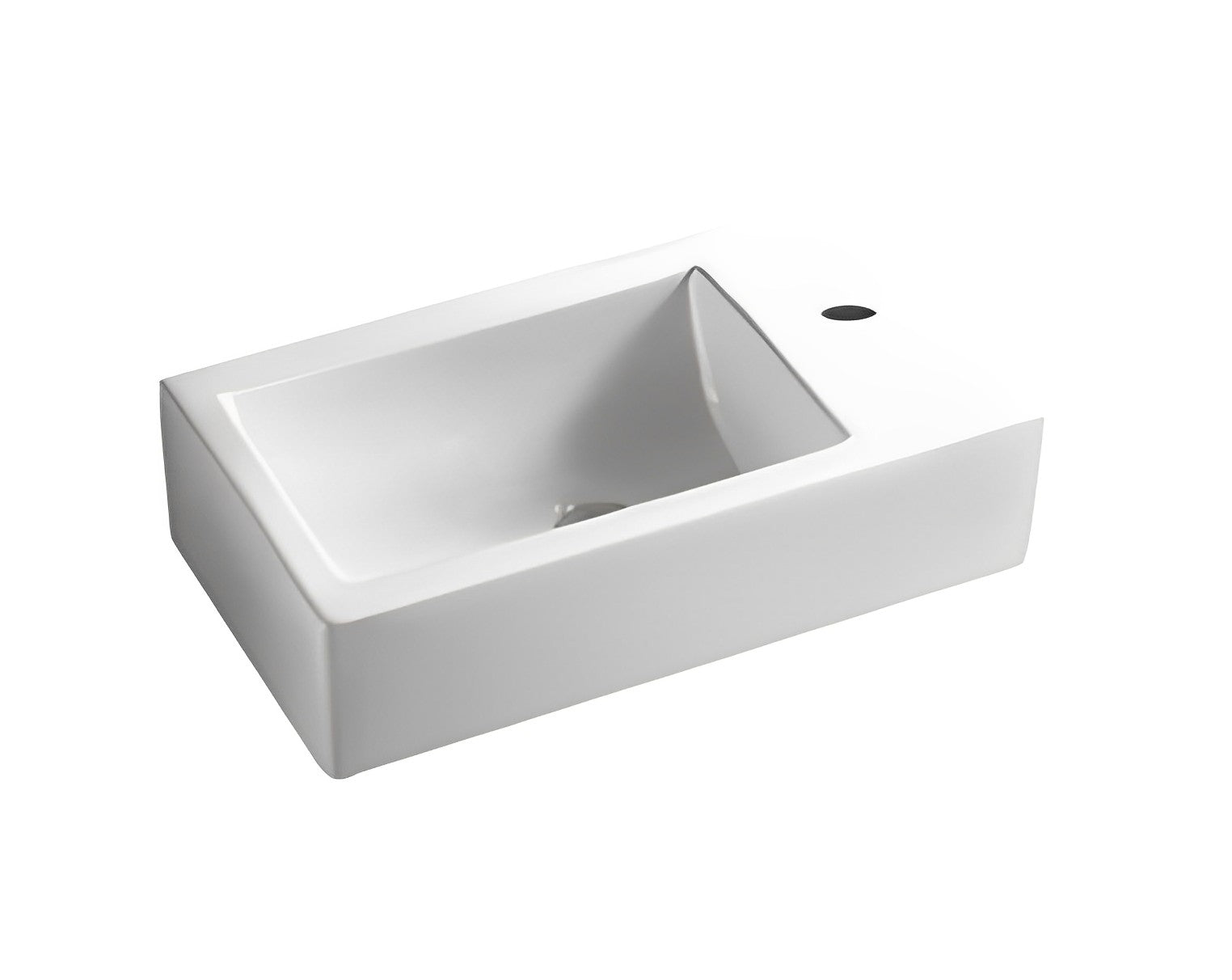 POSEIDON WALL HUNG BASIN GLOSS WHITE 455MM