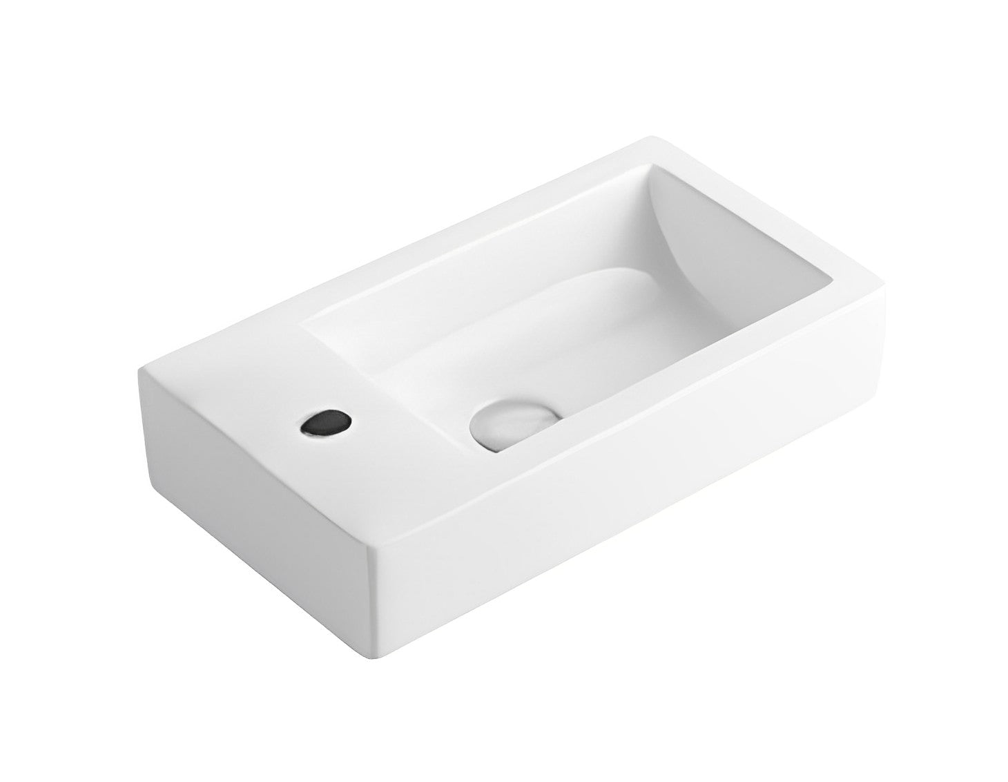 POSEIDON WALL HUNG BASIN GLOSS WHITE 455MM