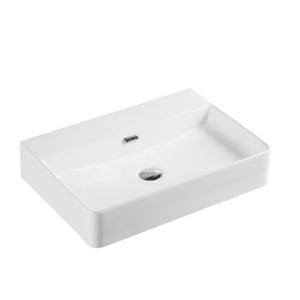 POSEIDON WALL HUNG / ABOVE COUNTER BASIN WITH OVERFLOW GLOSS WHITE 600MM