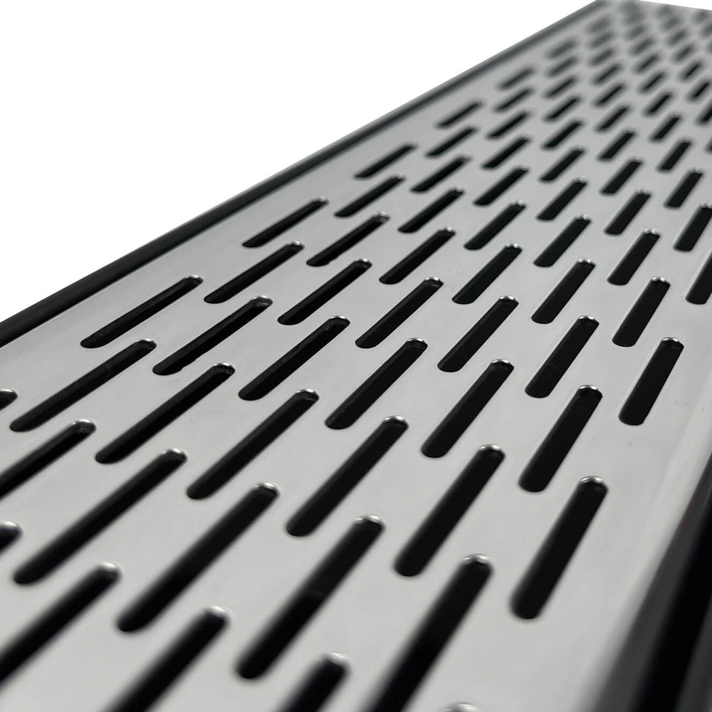GRATES2GO POLISHED CHROME BRICK PATTERN DRAIN 1000MM LENGTH (CUSTOM AVAILABLE)