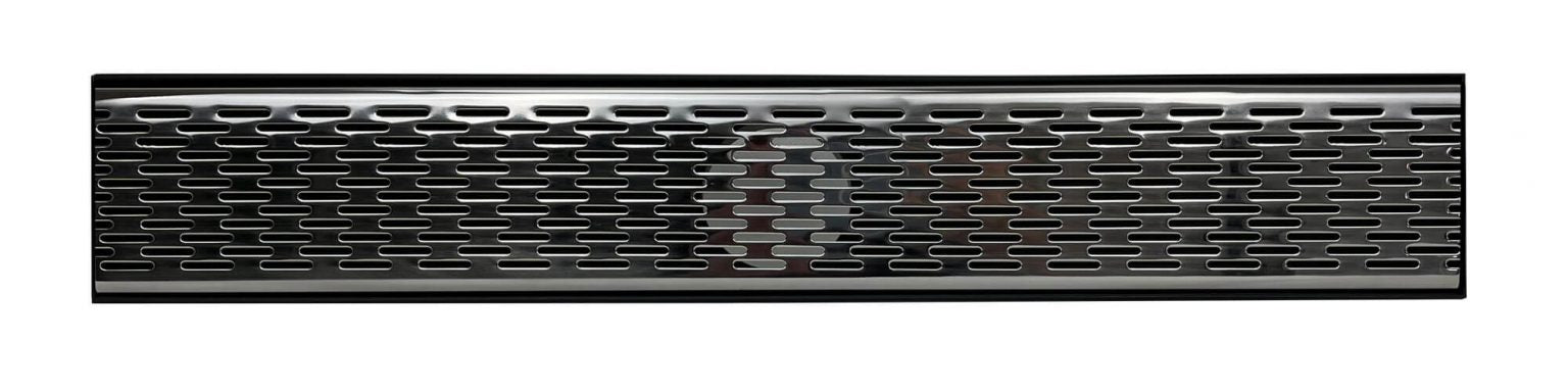 GRATES2GO POLISHED CHROME BRICK PATTERN DRAIN 1000MM LENGTH (CUSTOM AVAILABLE)