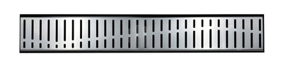 GRATES2GO POLISHED CHROME FLOW PATTERN DRAIN 1000MM LENGTH (CUSTOM AVAILABLE)