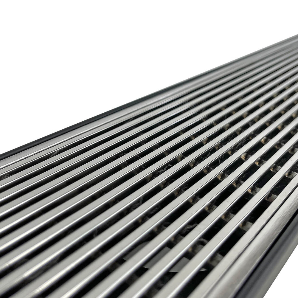 GRATES2GO POLISHED CHROME WEDGE WIRE DRAIN 1000MM LENGTH (CUSTOM AVAILABLE)