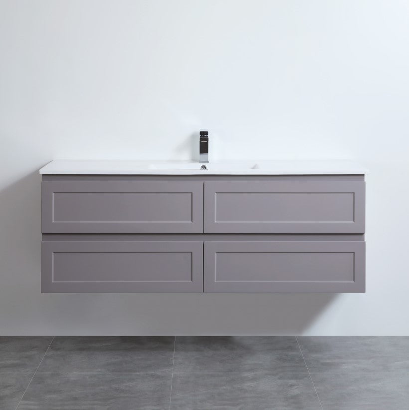 CETO FREMANTLE MATTE GREY 1500MM SINGLE BOWL WALL HUNG VANITY