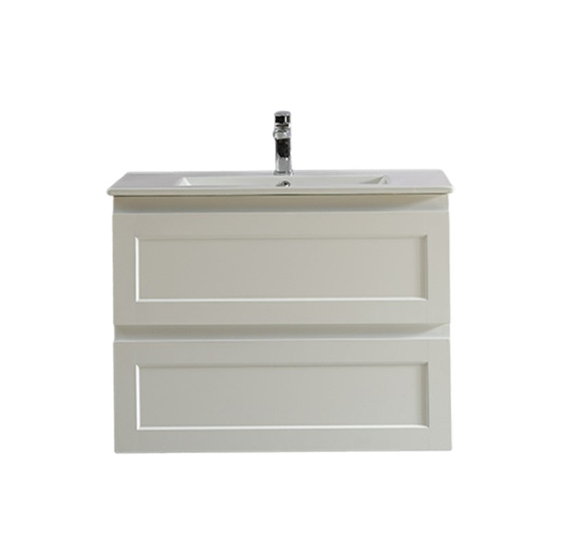 CETO FREMANTLE MATTE WHITE 750MM SINGLE BOWL WALL HUNG VANITY