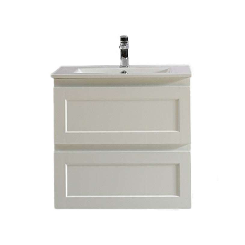 CETO FREMANTLE MATTE WHITE 600MM SINGLE BOWL WALL HUNG VANITY