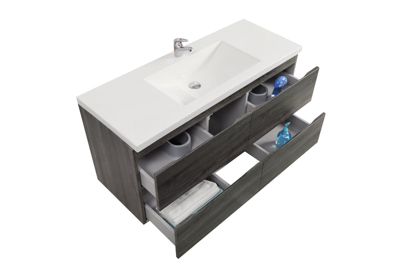 POSEIDON QUBIST DARK GREY 1200MM WALL HUNG VANITY