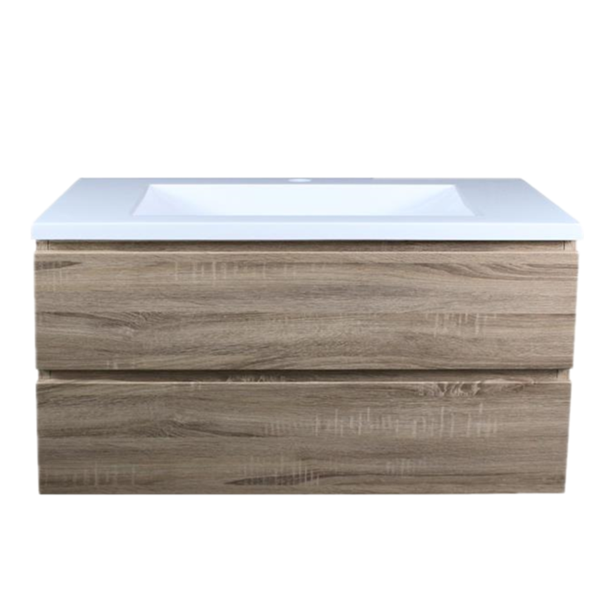 POSEIDON QUBIST WHITE OAK 1200MM SINGLE BOWL WALL HUNG VANITY