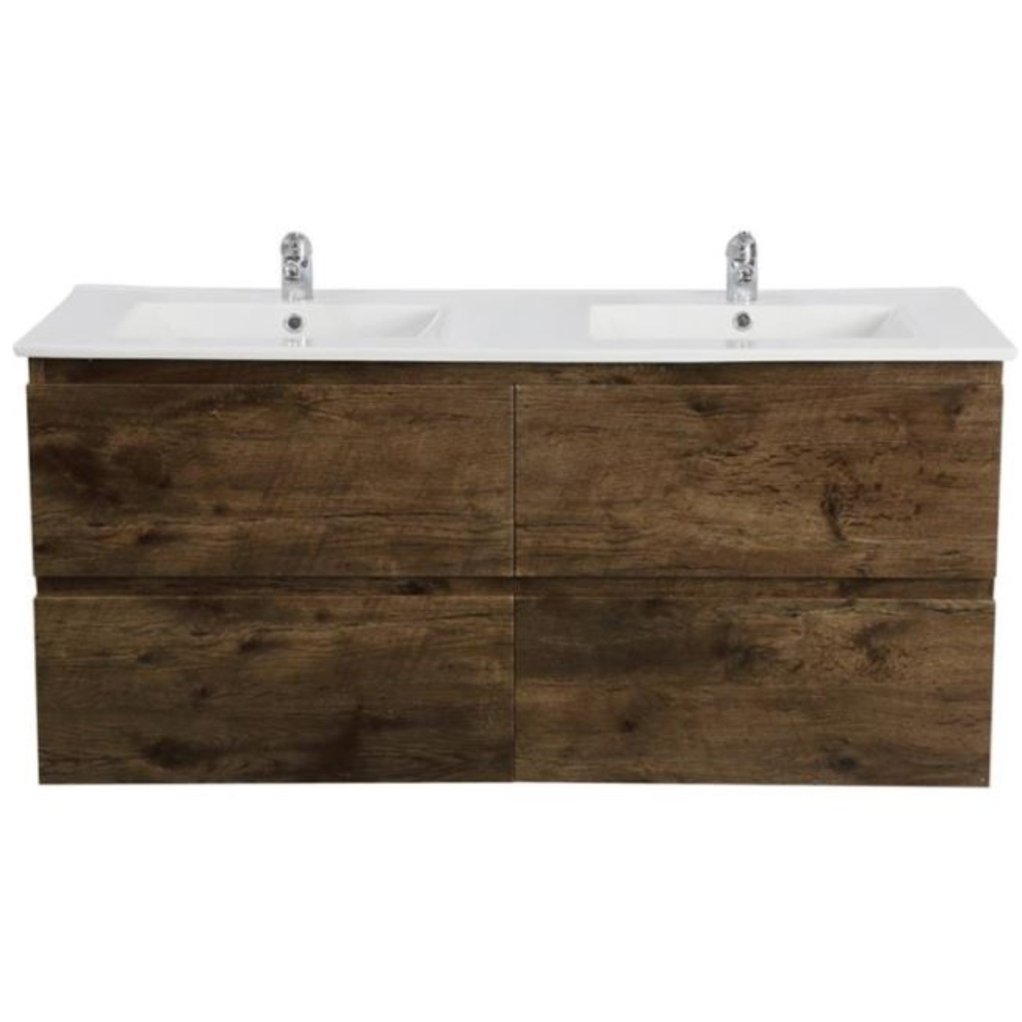 POSEIDON QUBIST DARK OAK 1500MM WALL HUNG VANITY