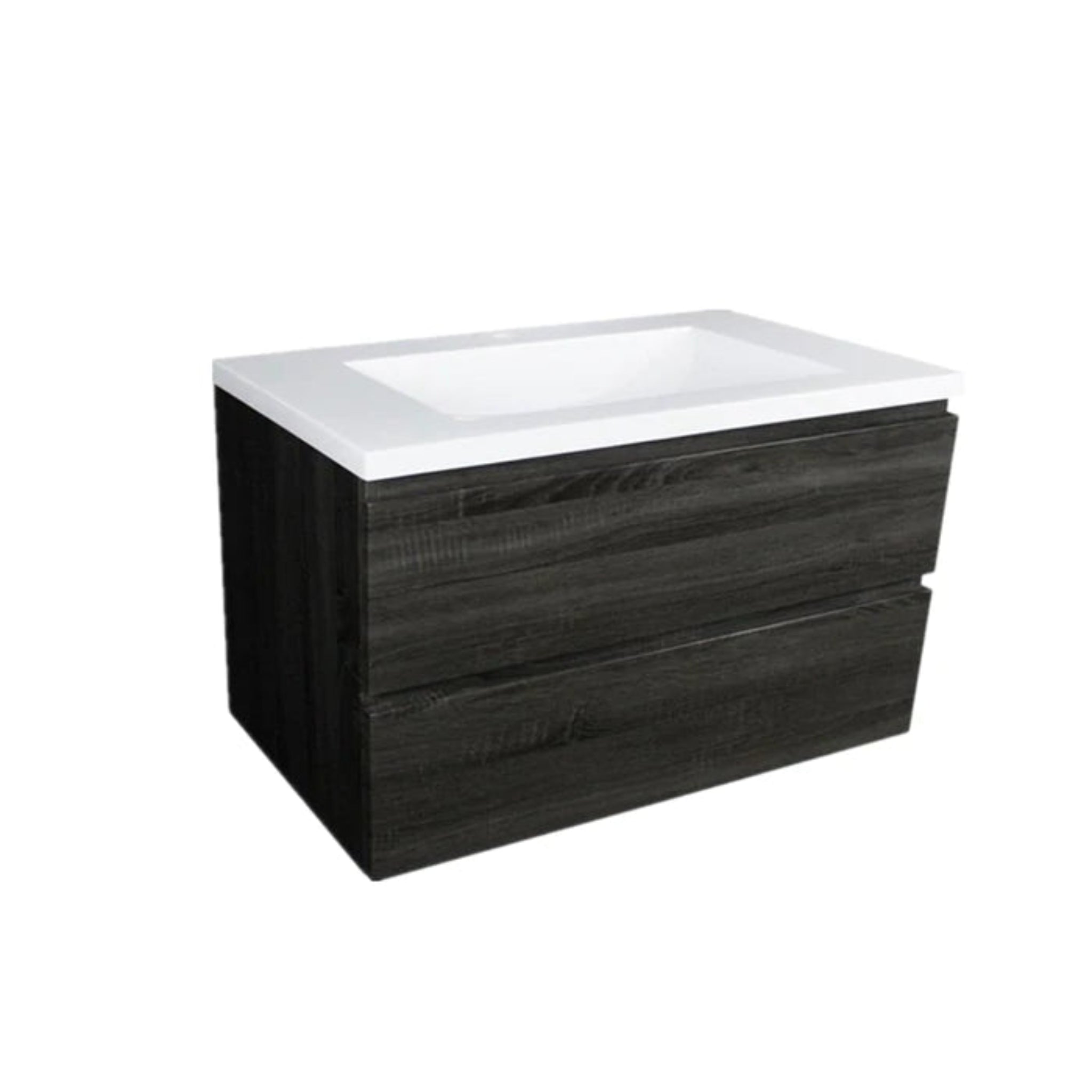 POSEIDON QUBIST DARK GREY 600MM WALL HUNG VANITY