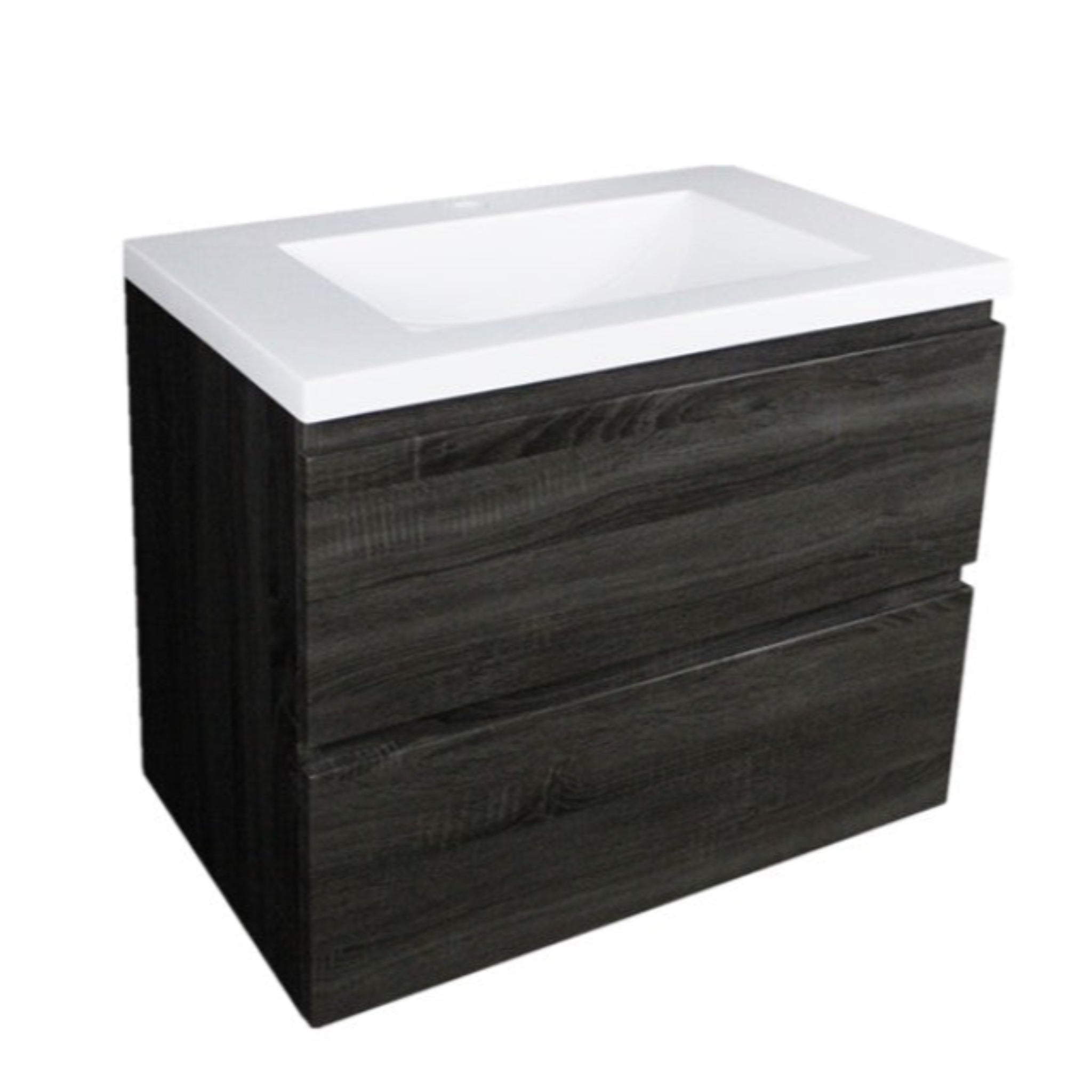 POSEIDON QUBIST DARK GREY 750MM WALL HUNG VANITY