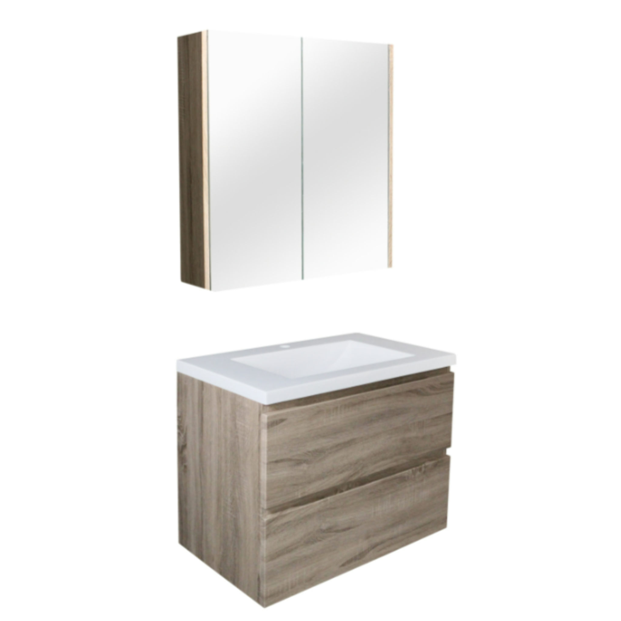 POSEIDON WHITE OAK 750MM WALL HUNG VANITY